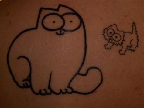 Легкие тату котиков