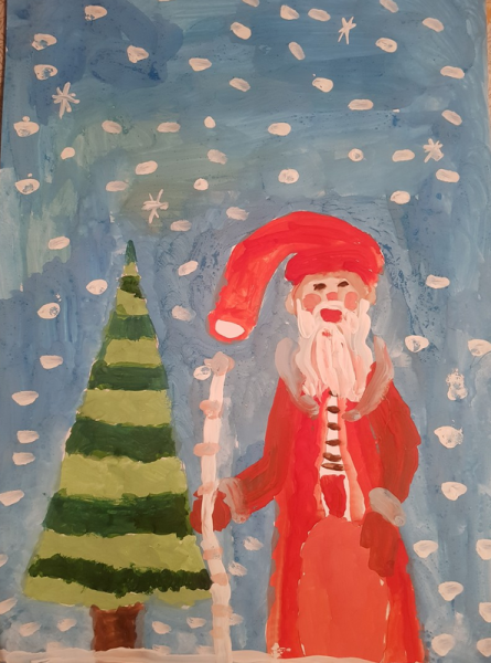 Рисование с детьми дед Мороз