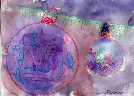 Новогодние игрушки нетрадиционная техника рисования