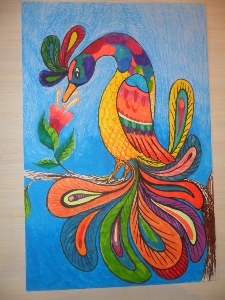 Рисунок жар птица красками (44 фото)