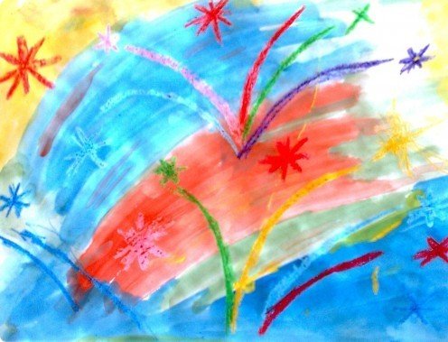 Рисование в ДОУ салют Победы