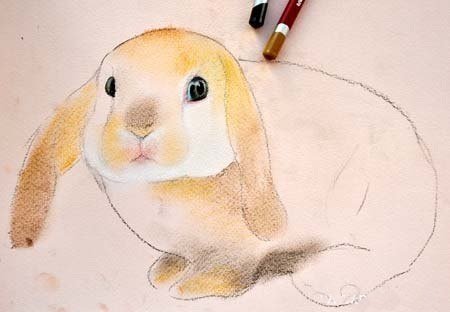 Собака восковыми мелками