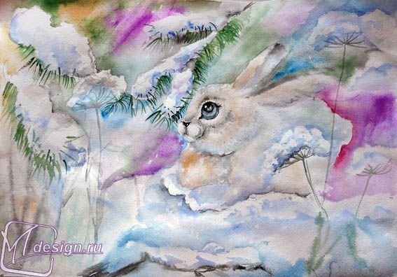 Рисунок зайца восковыми мелками (49 фото)