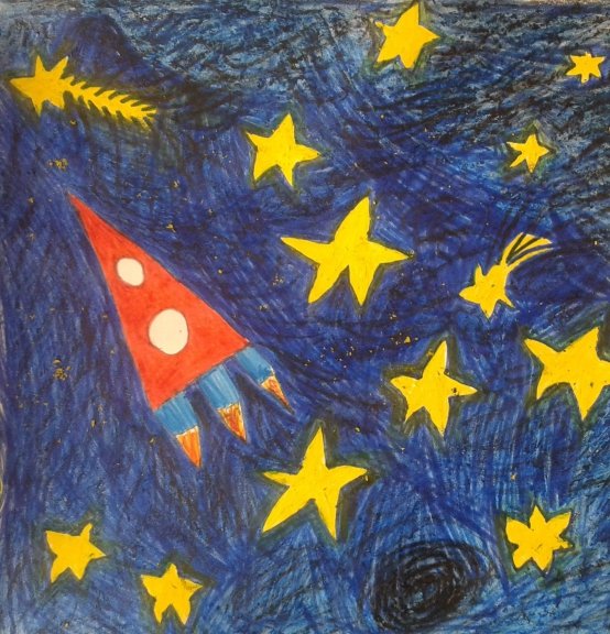 Рисование с детьми звездное небо