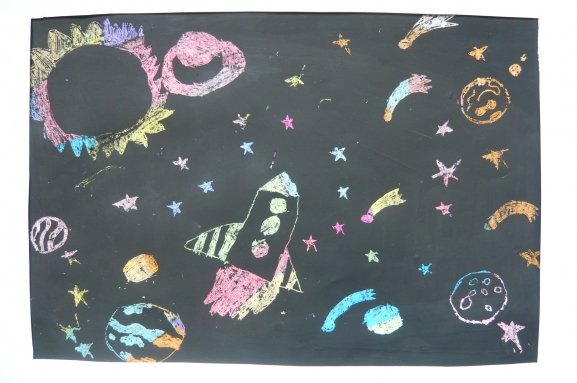 Граттаж космос подготовительная группа