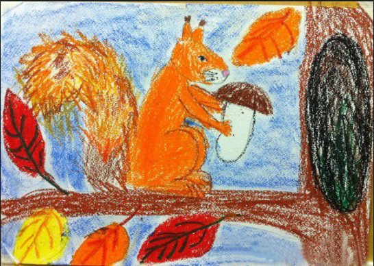 Рисование белки в старшей группе