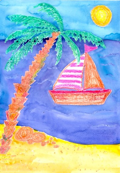 Море восковыми мелками