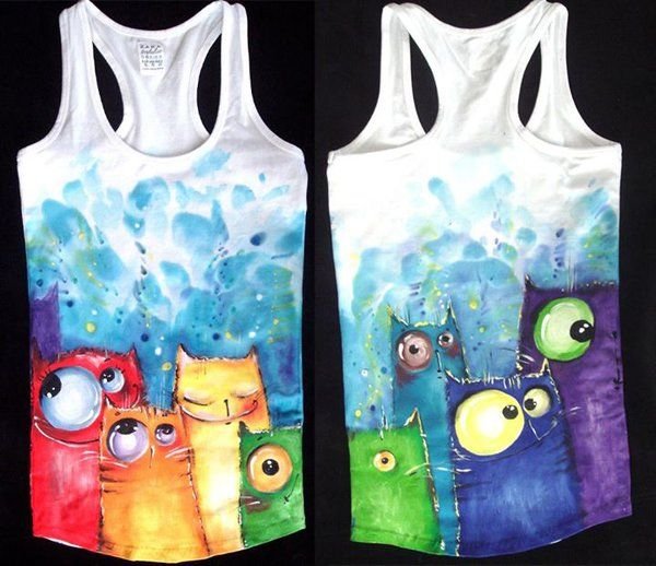 Рисование на футболках пастелью