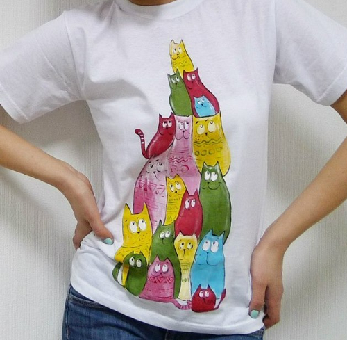 Рисунки на одежде акриловыми красками для детей