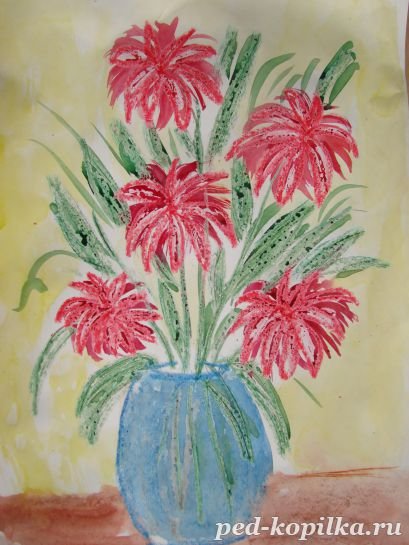 Уроки рисования хризантемы