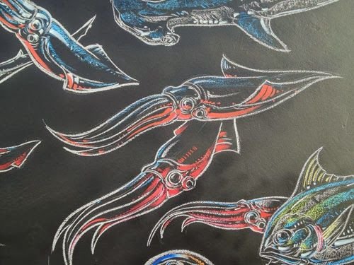 Роспись мелом рыба