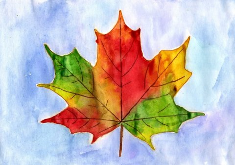 Рисование осенних листьев 1 класс