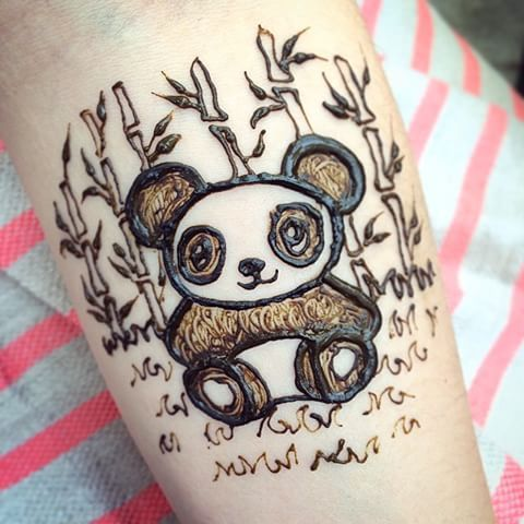 Эскиз панды хной