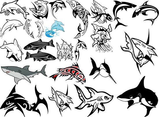 Рисунки хной акула