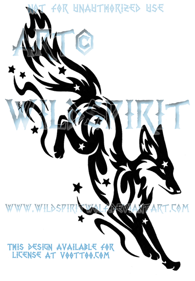 Орнамент лиса тату схематичная