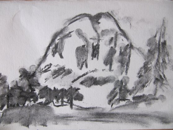 Рисунок углем для детей