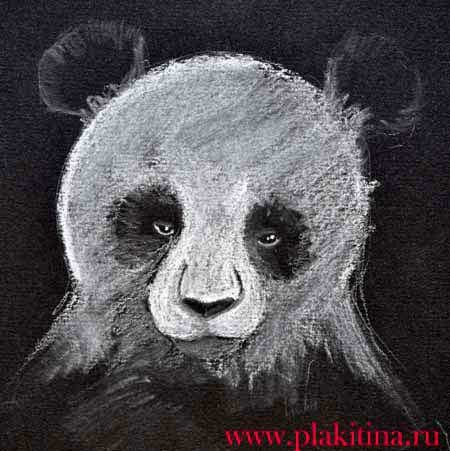 Панда пастелью