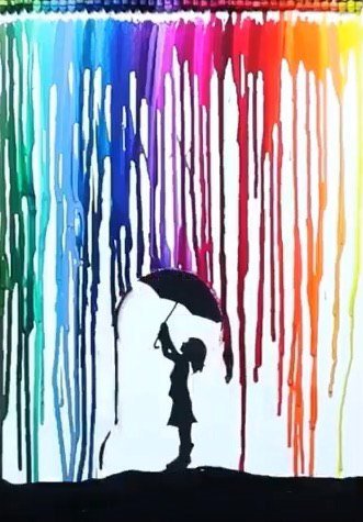 Картина восковыми мелками и феном