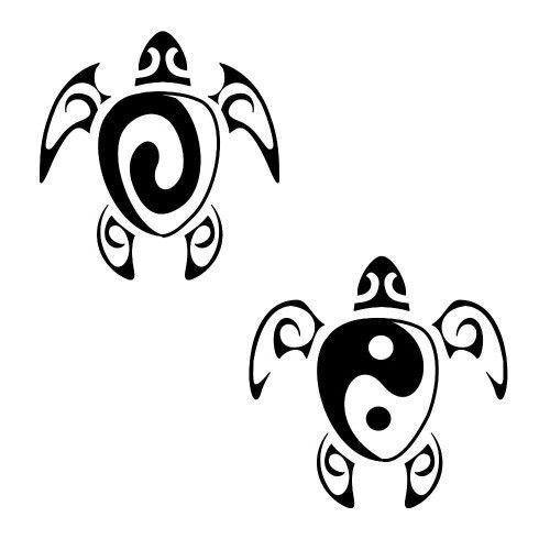 Тату черепаха Инь Янь
