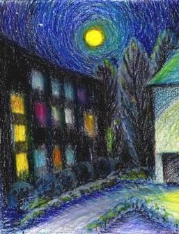 Город восковыми мелками