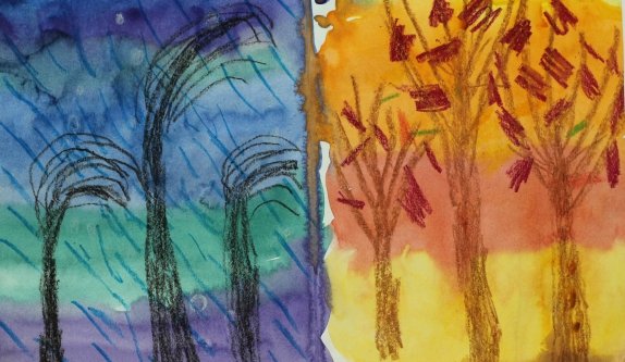 Осень восковыми мелками