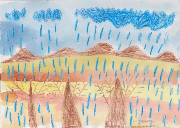 Рисование идет дождь старшая группа