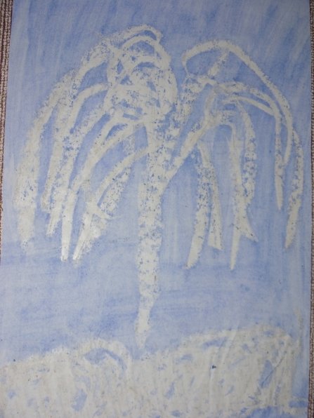 Рисование воском и акварелью в детском саду зима