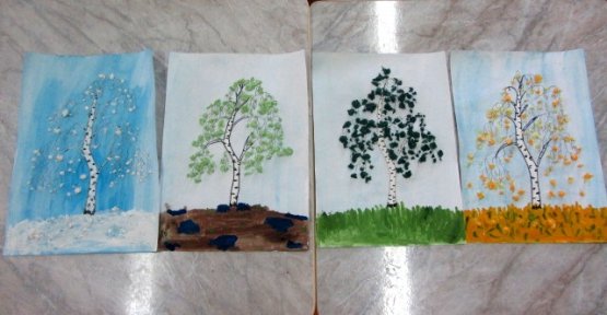 Рисование Березка в средней группе