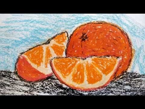 Яблоко восковыми мелками