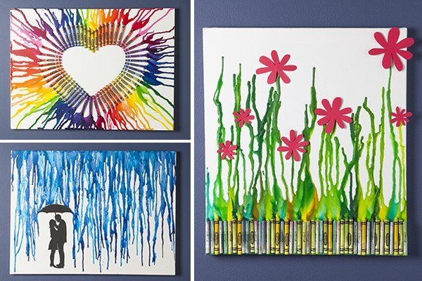 Восковые мелки и фен