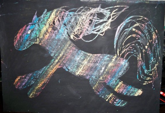 Венок восковыми мелками