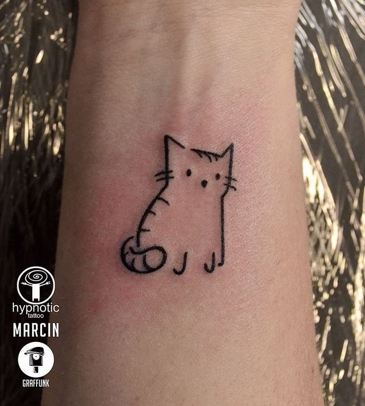 Татуировка котик маленькая