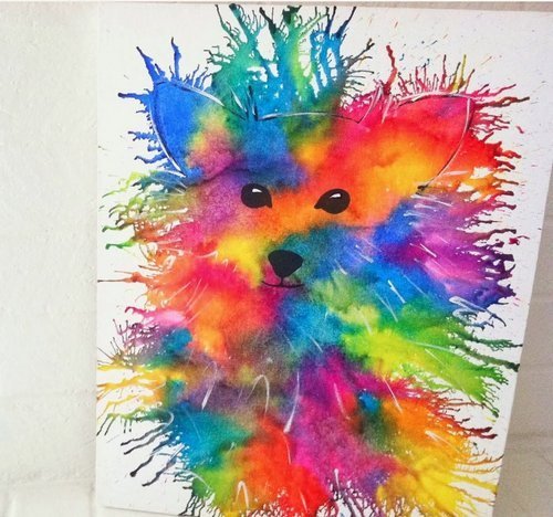 Собака восковыми мелками