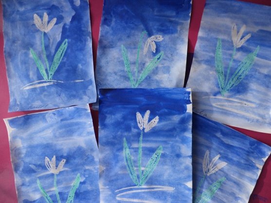 Восковые мелки акварель в детском саду