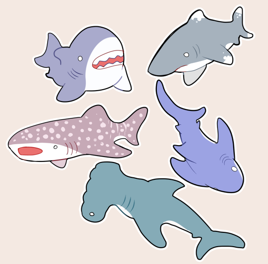 Наклейки акулы милые