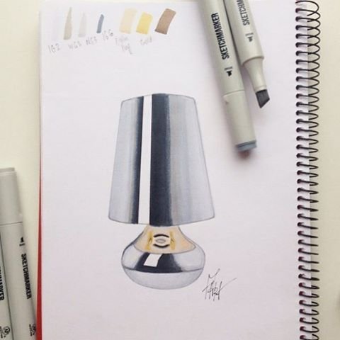 Скетч лампы маркерами