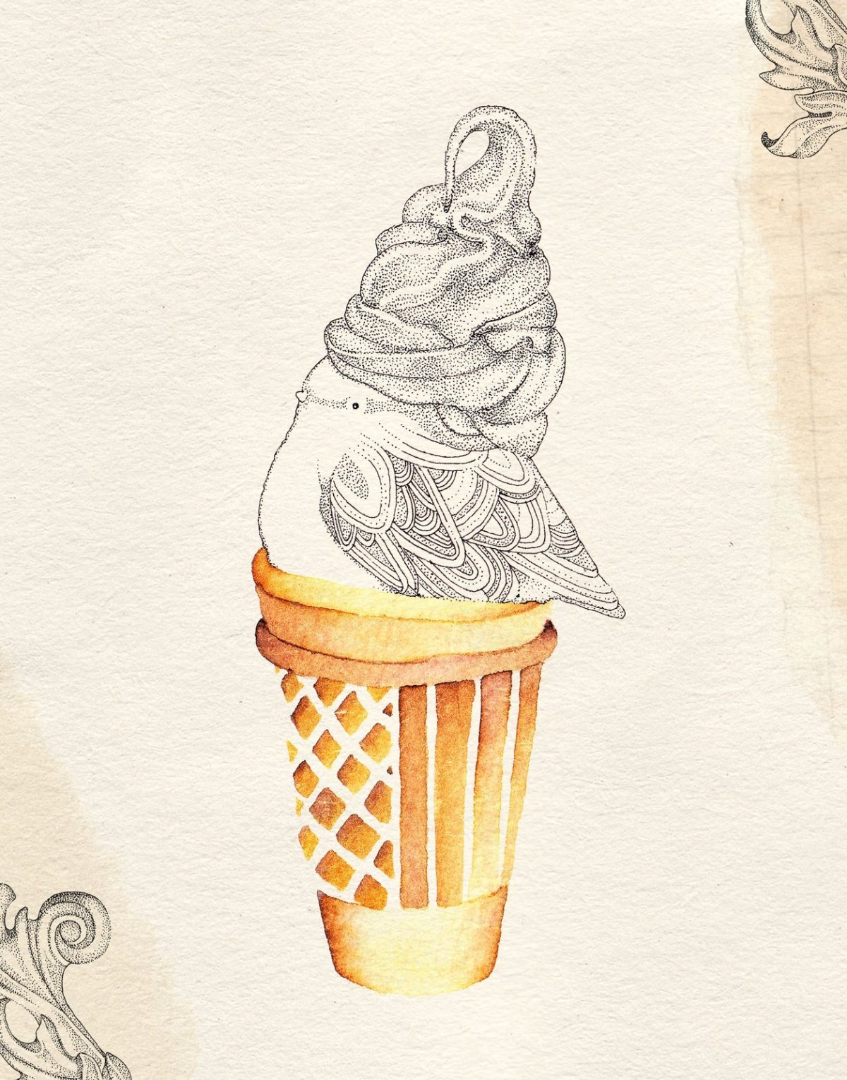 Мороженое стилизованное