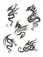 Тату хной дракон легкий