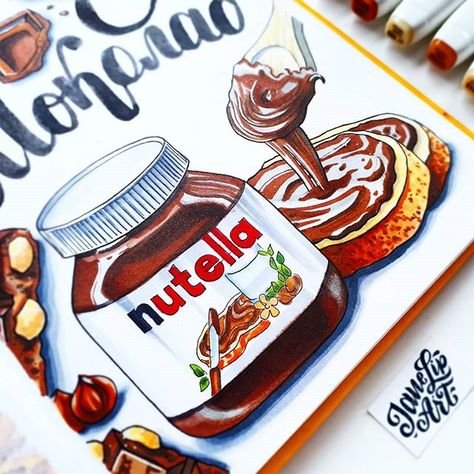 Нутелла рисунок маркерами