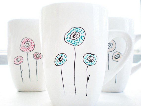 Роспись керамики маркером