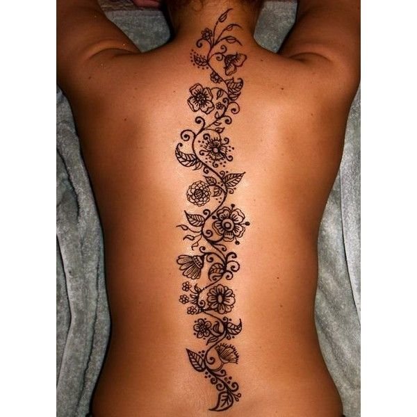 Тату хной на спине после смывания