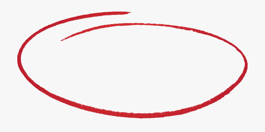 Обводка красным маркером. Нарисовать овал. Обведенный круг на прозрачном фоне. Овальная обводка.