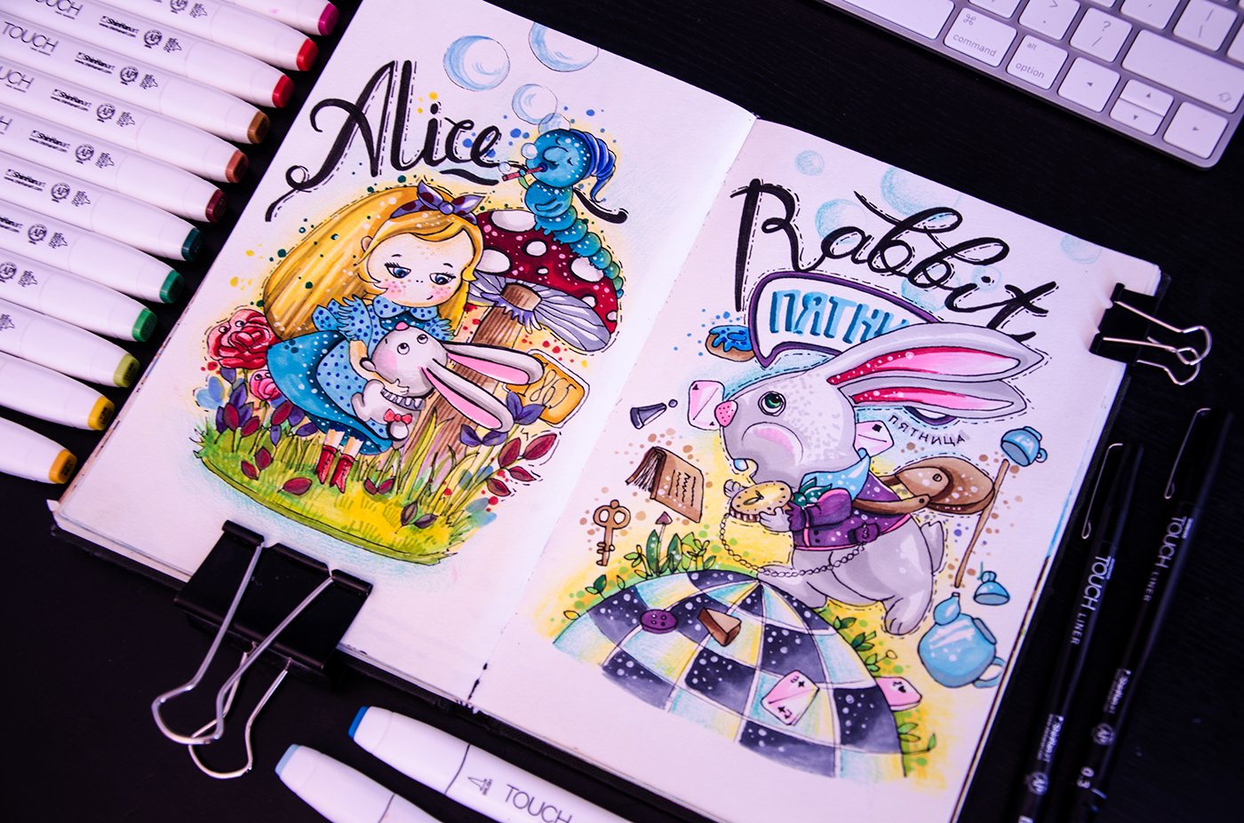 Скетчбук Алиса в стране чудес