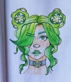 Скетч зеленая девочка