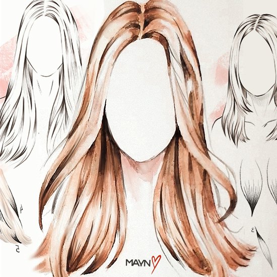 Причёски карандашом цветнве