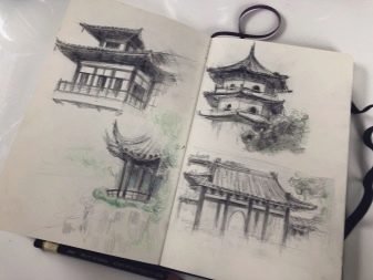 Здания в скетчбуке