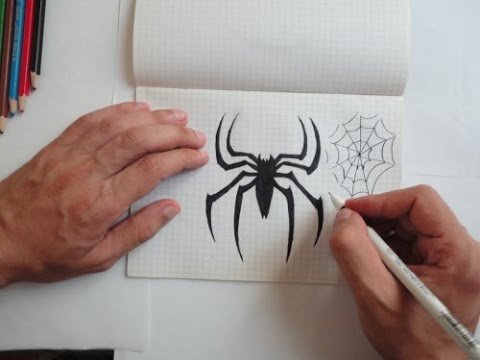 Паучок фломастером