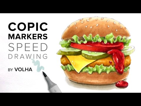 Бургер скетч маркерами