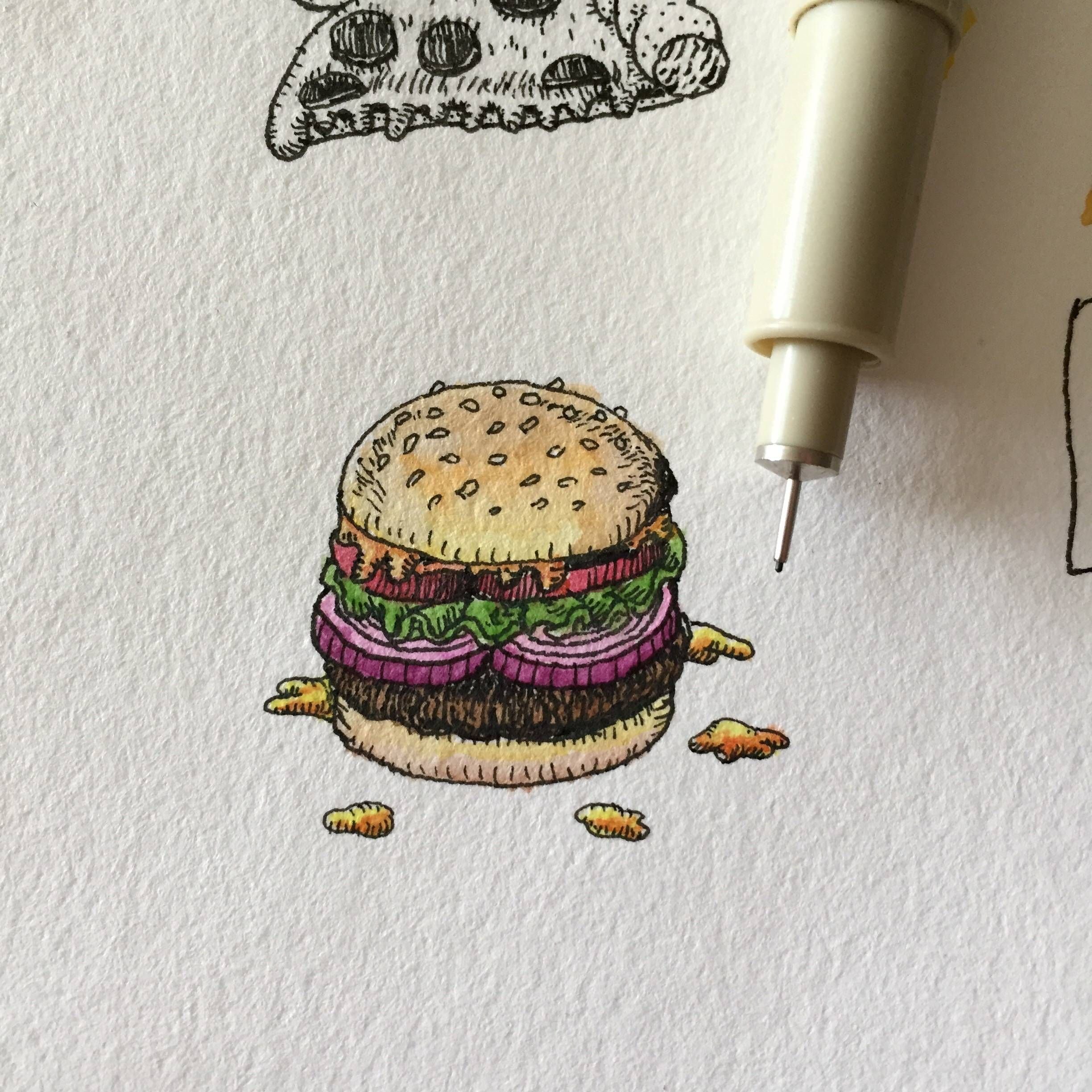 Скетчинг гамбургер