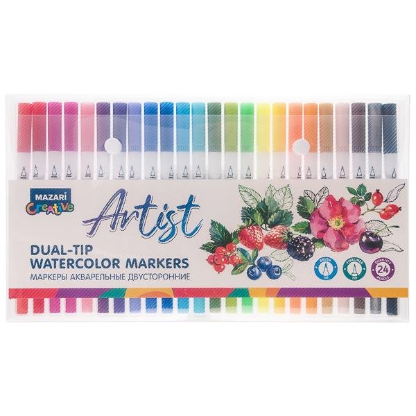 Mazari / набор маркеров акварельных, двусторонние, artist, 36цв